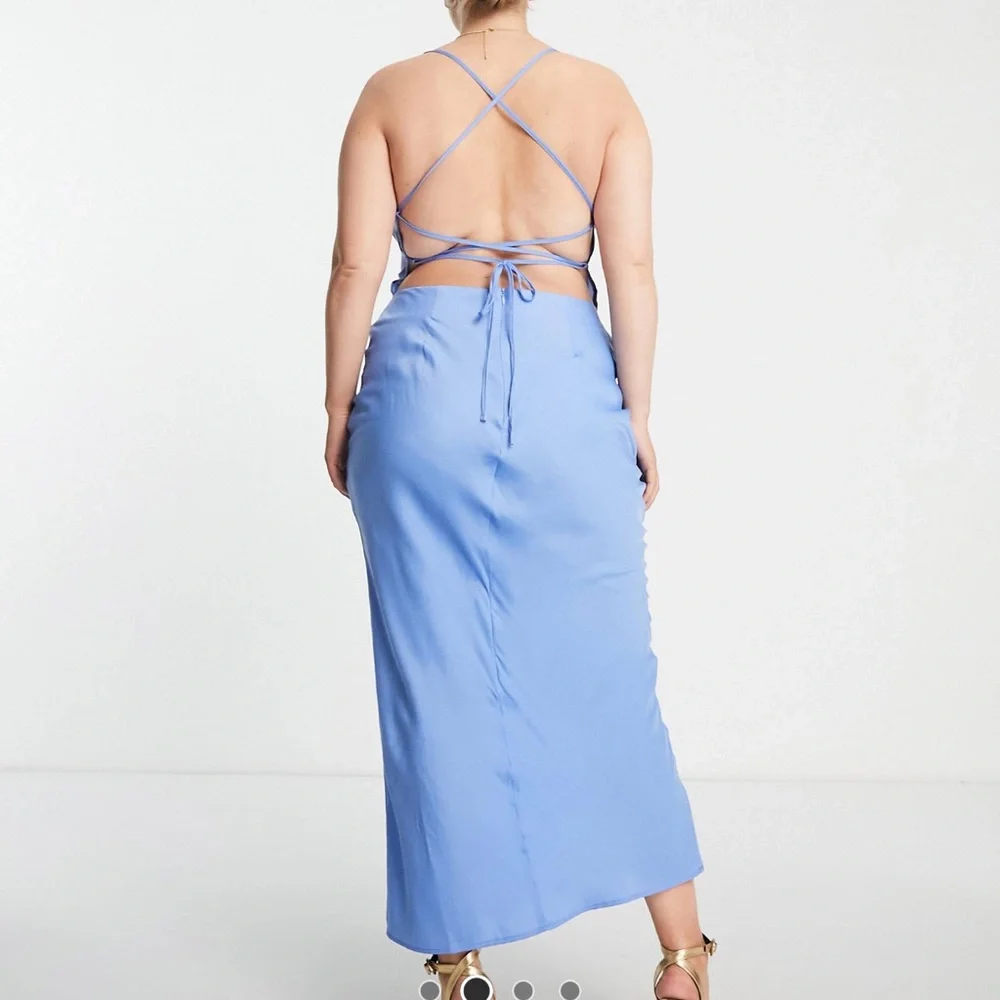 Brand new ASOS satin dress in blue - Picture 2 of 3